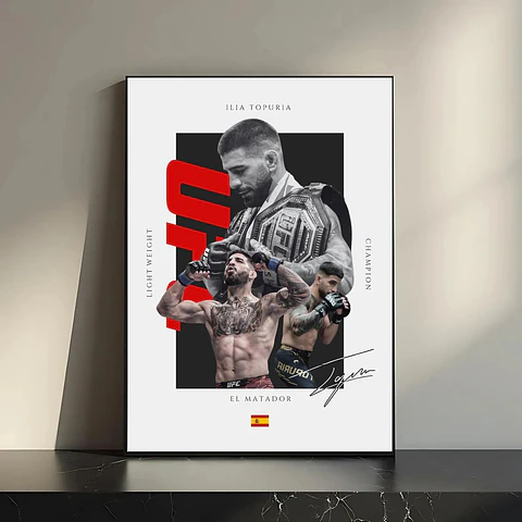 Cuadro De Ilia Topuria UFC II Peleador MMA + Marco