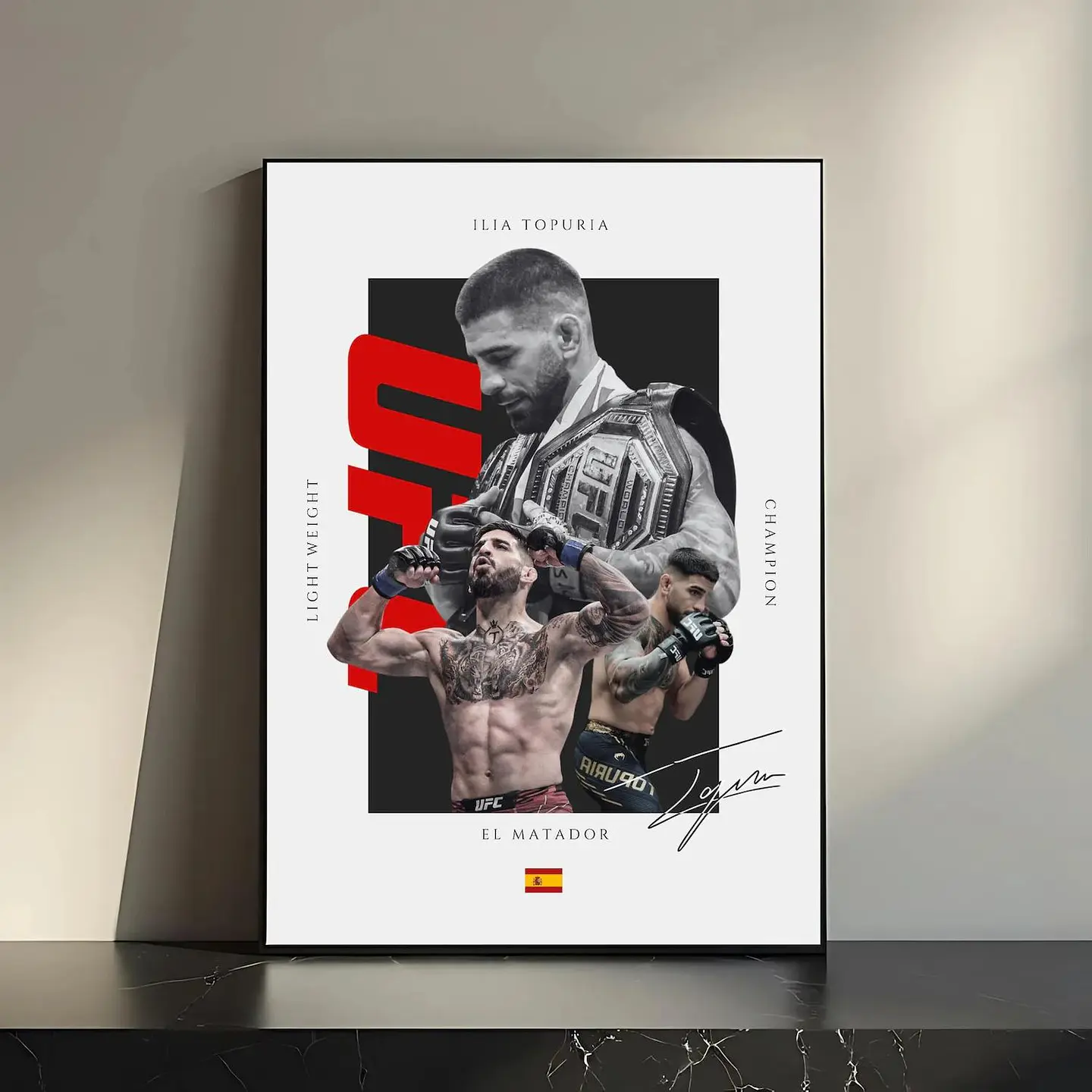 Cuadro De Ilia Topuria UFC II Peleador MMA + Marco 1