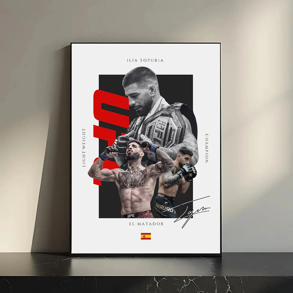 Cuadro De Ilia Topuria UFC II Peleador MMA + Marco 1