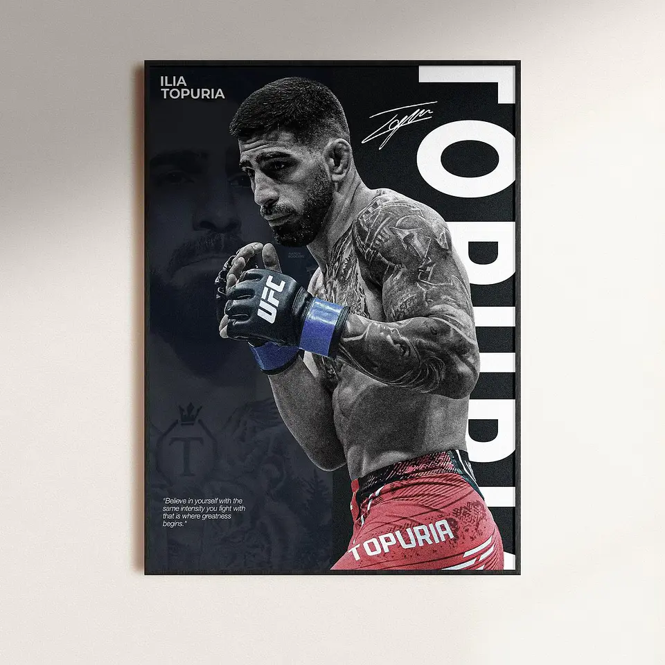 Cuadro De Ilia Topuria UFC IV Peleador MMA + Marco 1