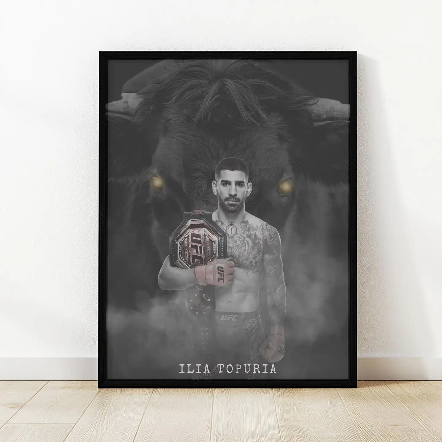 Cuadro de Ilia Topuria UFC VI Peleador MMA + Marco 1