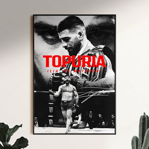 Cuadro de Ilia Topuria UFC IX Peleador MMA + Marco