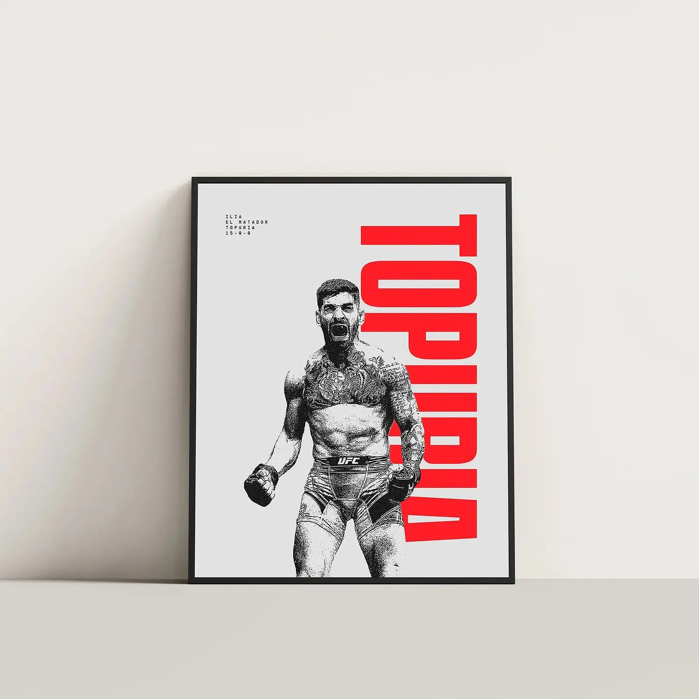 Cuadro de Ilia Topuria UFC XI Peleador MMA + Marco 3