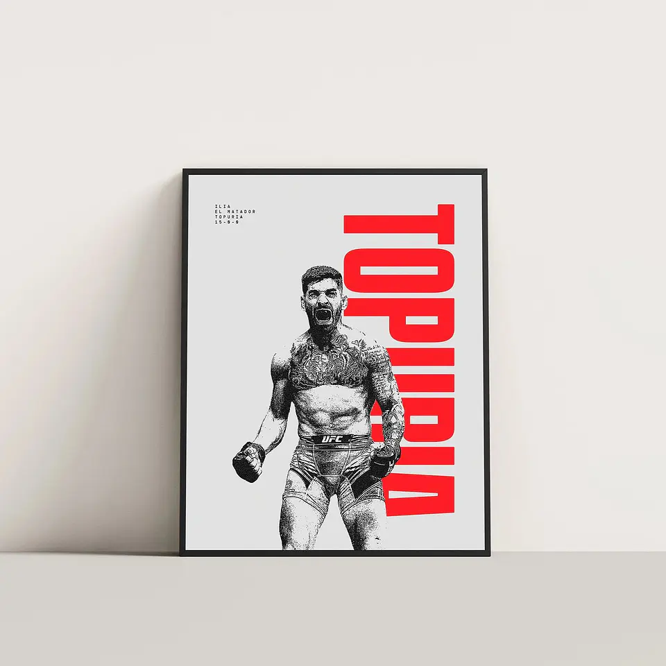 Cuadro de Ilia Topuria UFC XI Peleador MMA + Marco 4