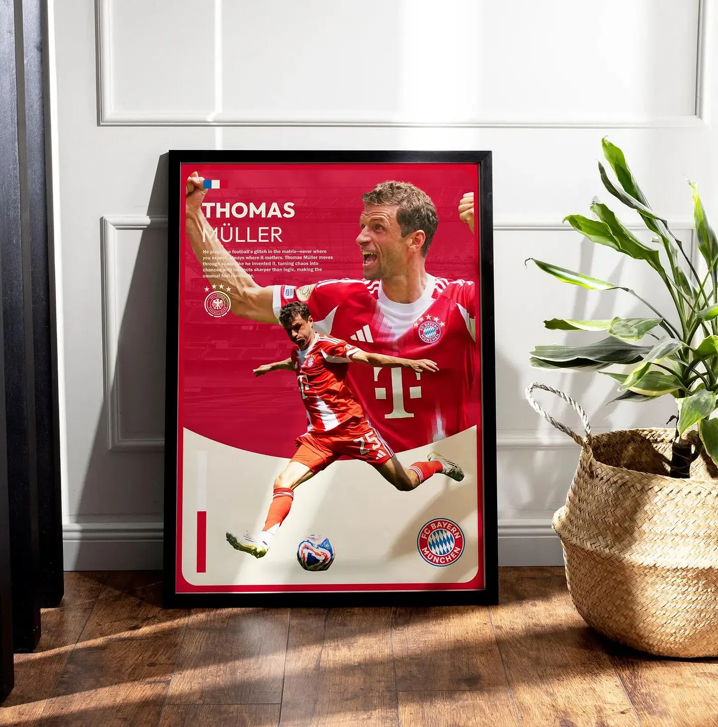Cuadro de Futbolista Thomas Müller Futbol + Marco Negro 1