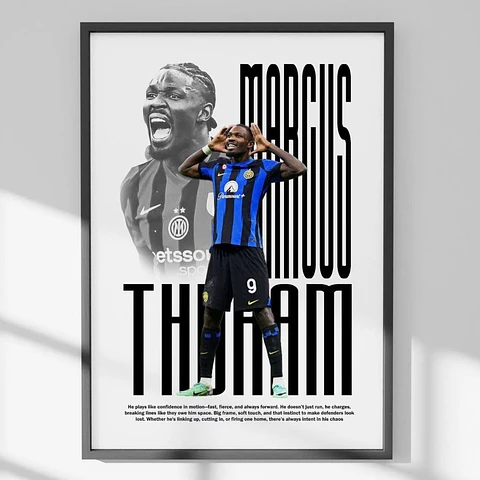 Cuadro De Marcus Thuram Futbol + Marco