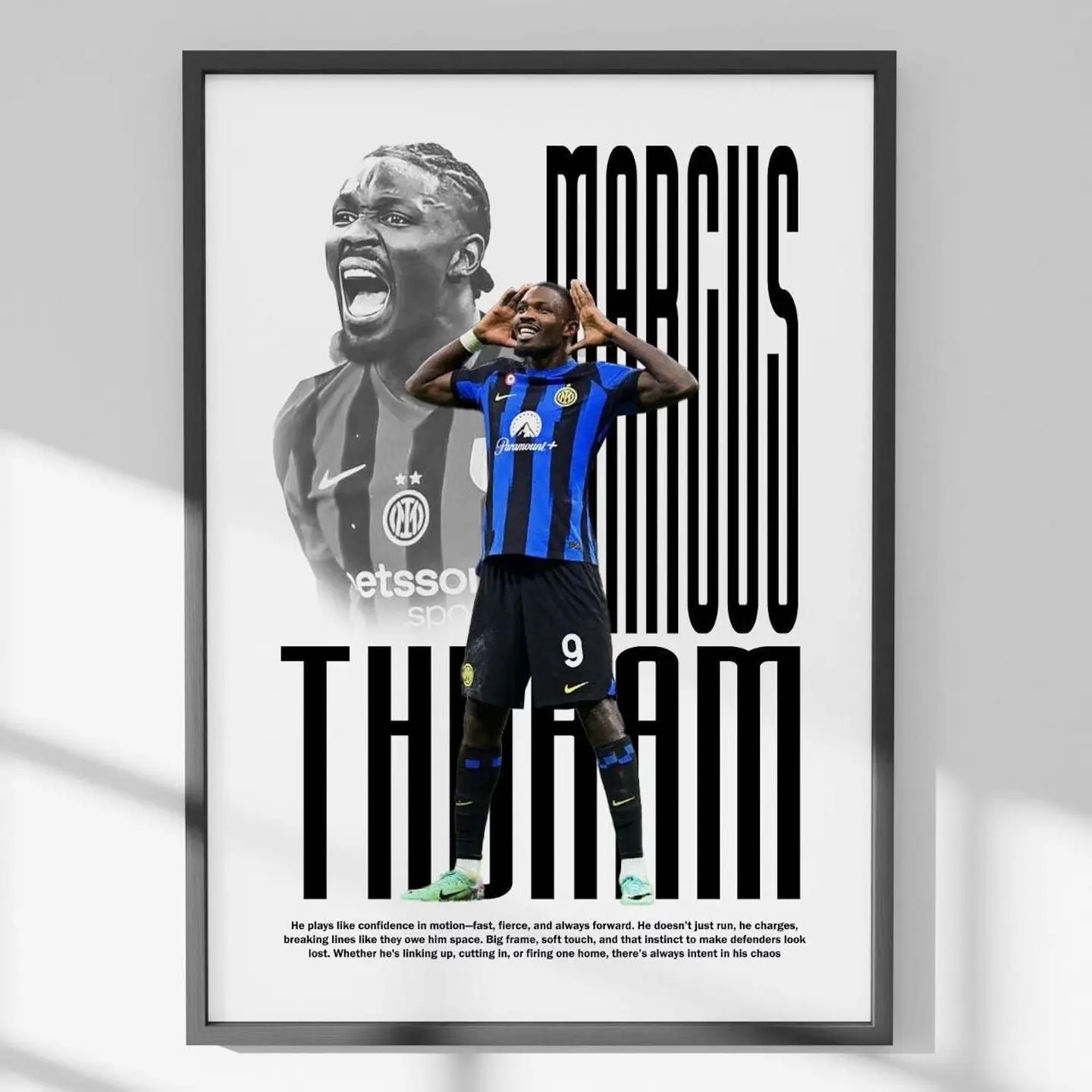 Cuadro De Marcus Thuram Futbol + Marco 1
