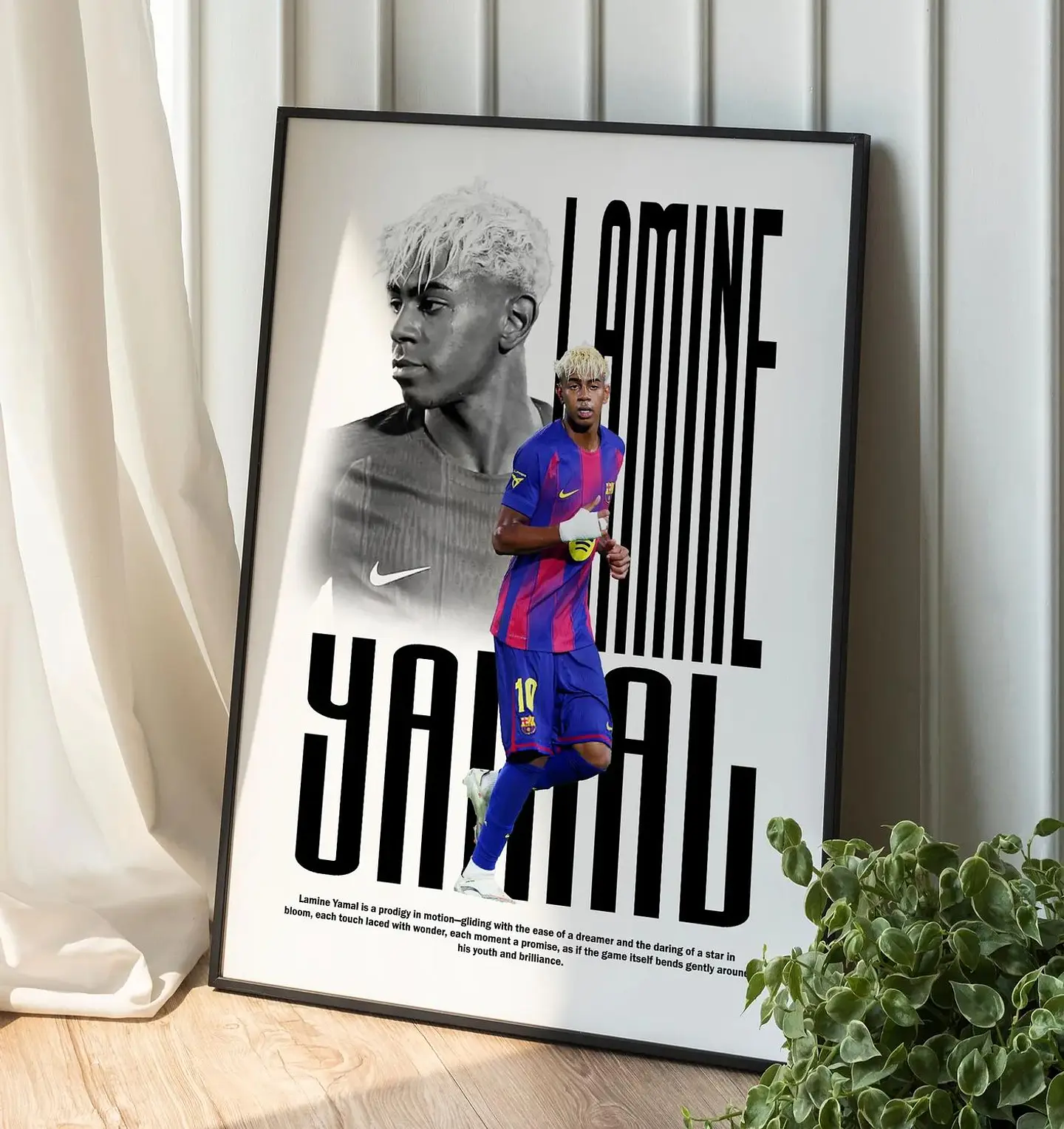Cuadro De Lamine Yamal Futbol + Marco 1