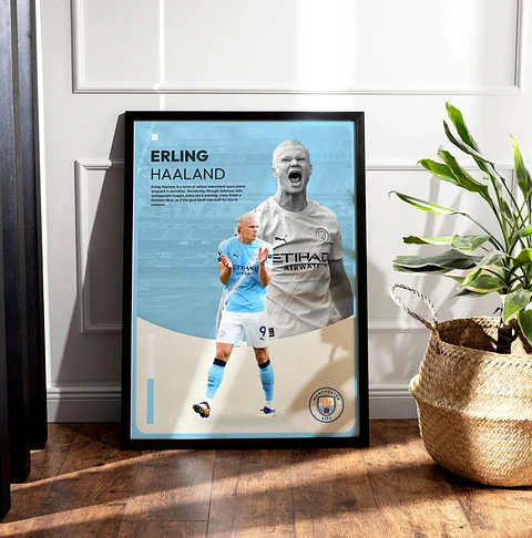 Cuadro De Erling Haaland del Manchester City II Futbol + Marco