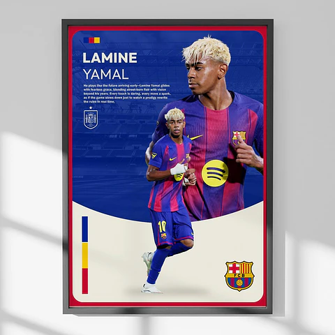 Cuadro De Lamine Yamal Ii Futbol + Marco