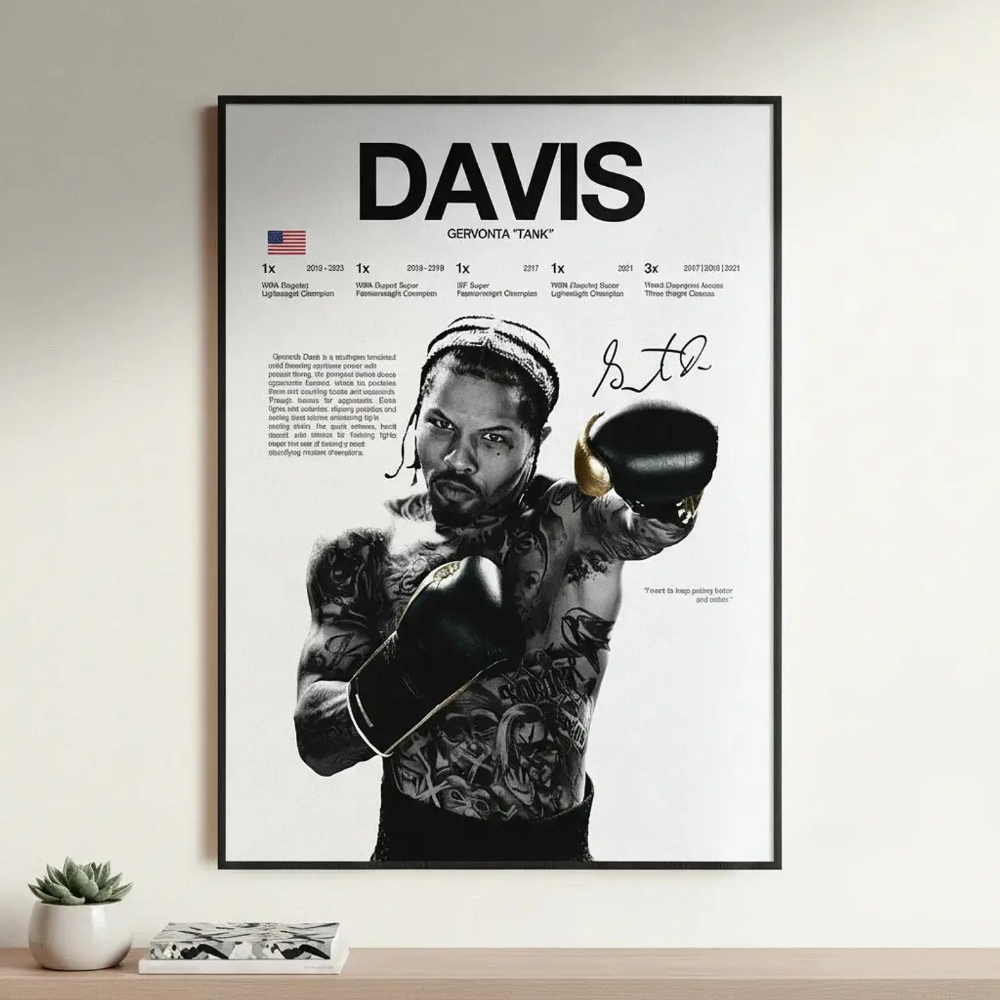 Cuadro Cuadros Leyendas Boxeo Gervonta Davis Boxeador + Marco 1