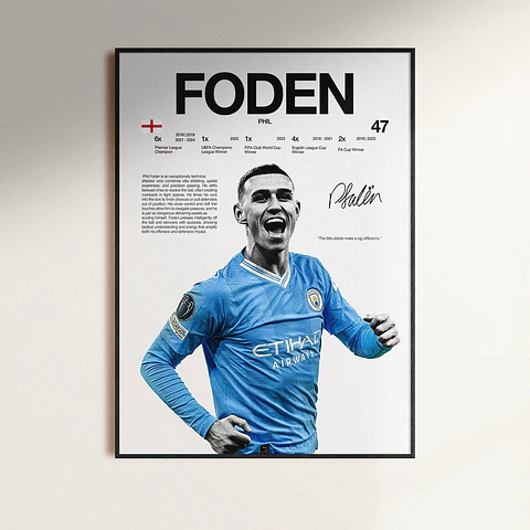 Cuadros Phil Foden Manchester City Futbol + Marco