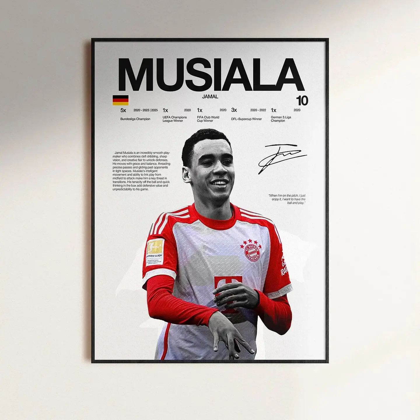 Cuadros Jamal Musiala Futbol + Marco 1