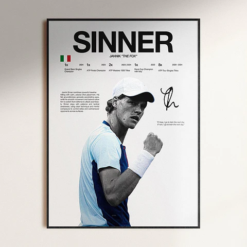 Cuadros Tenis Jannik Sinner Tenista + Marco