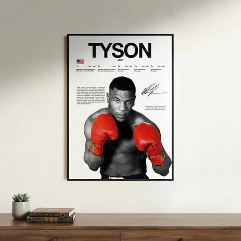 Cuadros Leyendas Boxeo Mike Tyson Boxeador + Cuadro