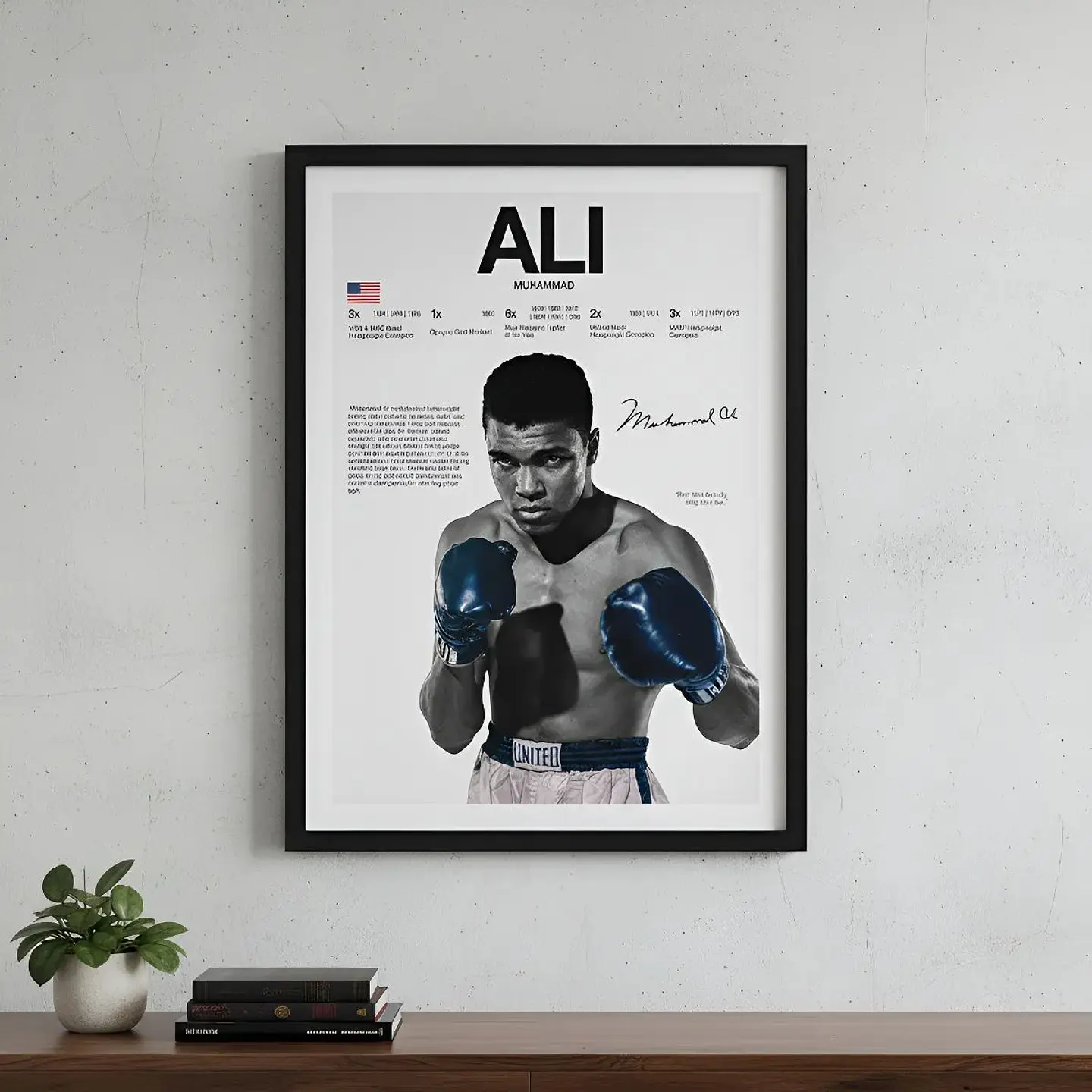 Cuadros Leyendas Boxeo Muhammad Ali Boxeador + Marco 1