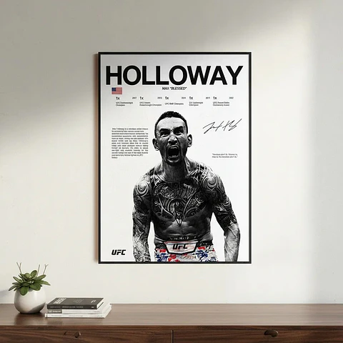 Cuadro Max Holloway Profesional Ufc Mma + Marco