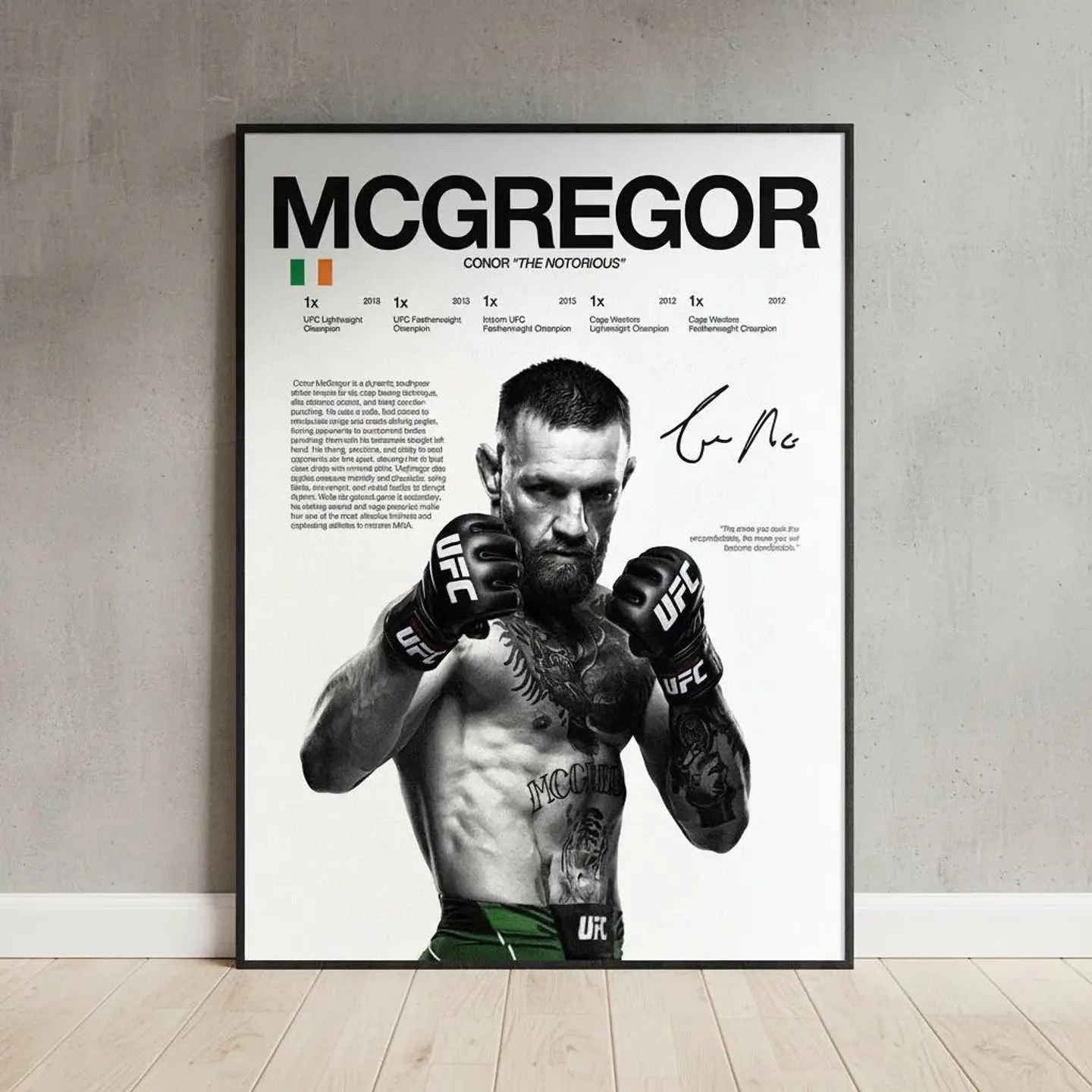 Cuadro Peleador Conor Mcgregor Ufc Mma+ Marco 1