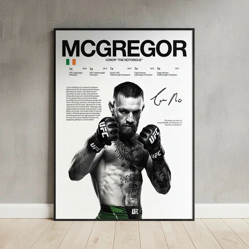 Cuadro Peleador Conor Mcgregor Ufc Mma+ Marco 1