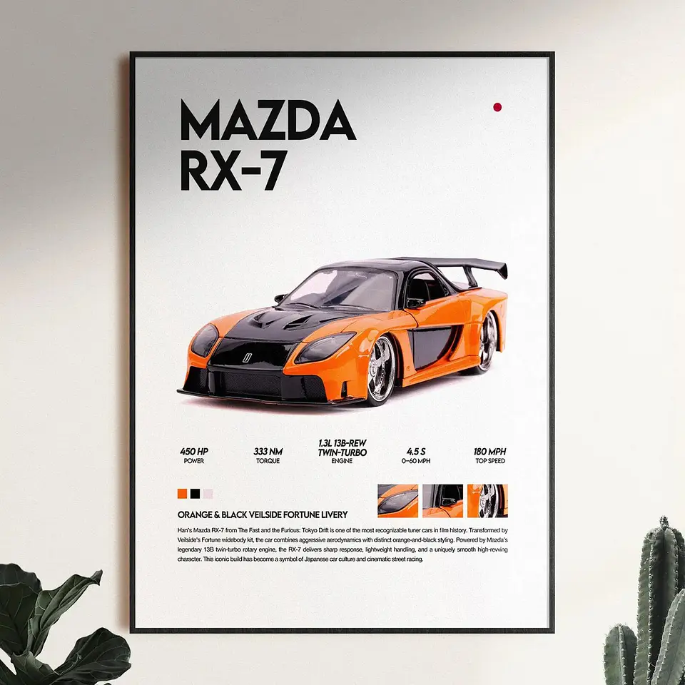 Cuadro Auto Mazda Rx-7 De Han + Marco 1