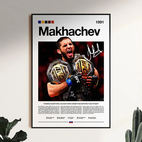 Cuadro Ufc Islam Makhachev Mma + Marco