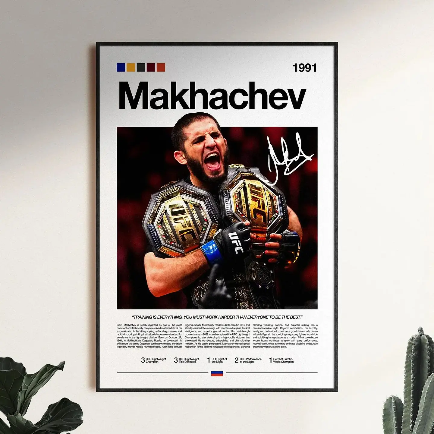 Cuadro Ufc Islam Makhachev Mma + Marco 1