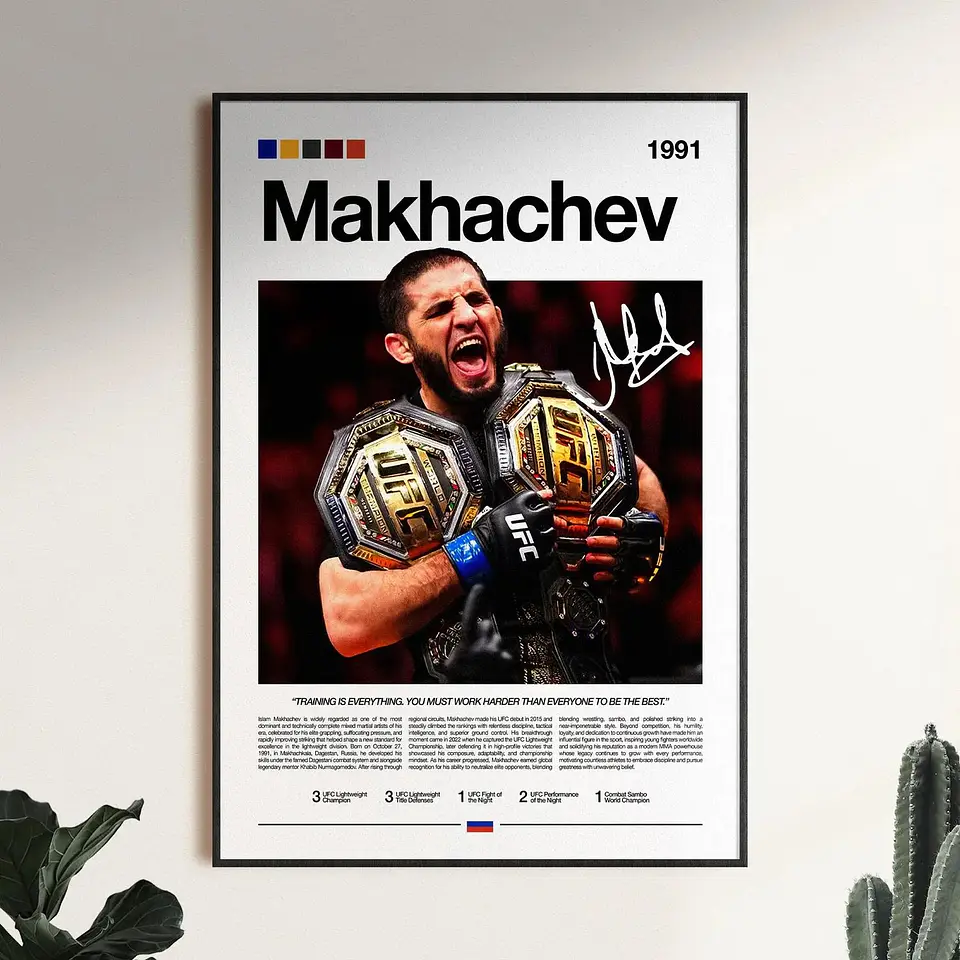 Cuadro Ufc Islam Makhachev Mma + Marco 1