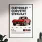 Cuadro Auto Chevrolet Corvette Stingray Coupé + Marco - Miniatura 2