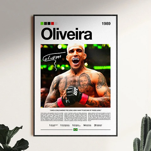 Cuadro Ufc Charles Oliveira Mma + Marco