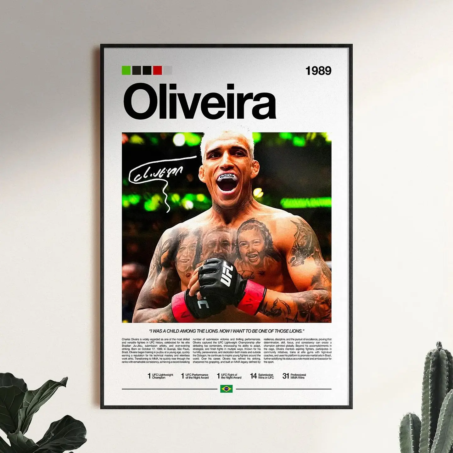 Cuadro Ufc Charles Oliveira Mma + Marco 2