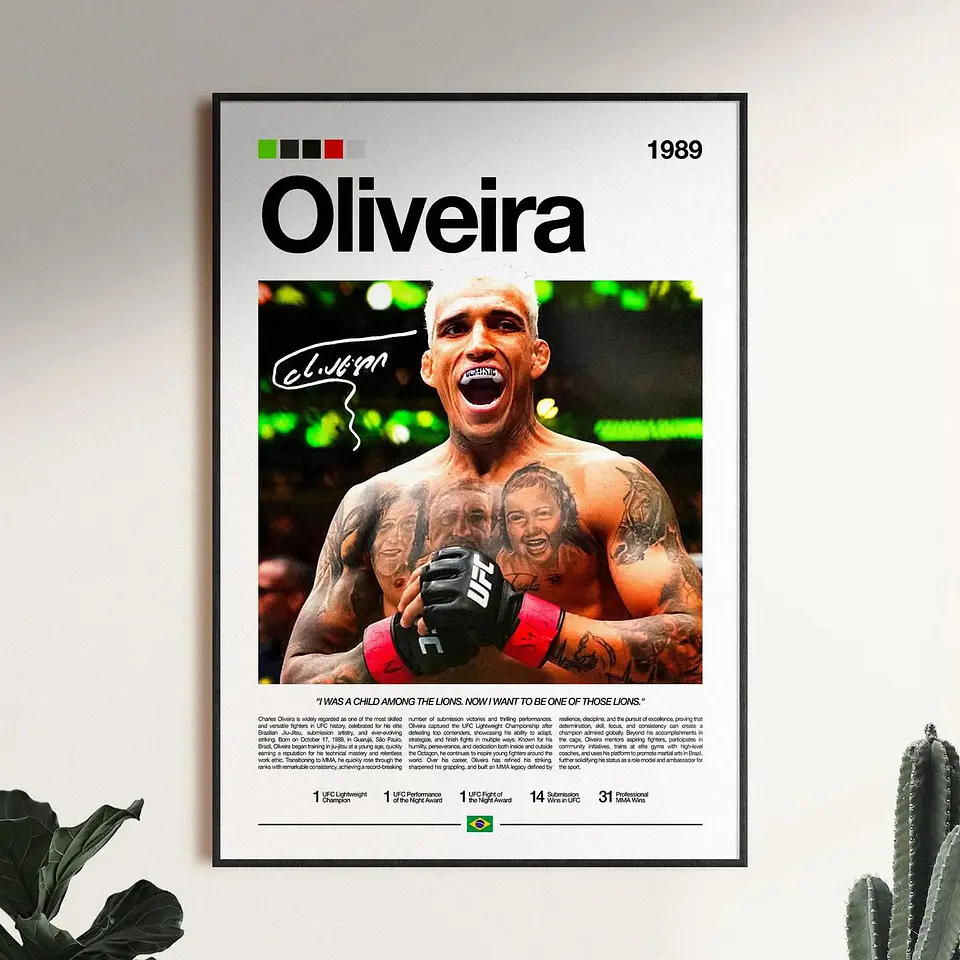 Cuadro Ufc Charles Oliveira Mma + Marco 2