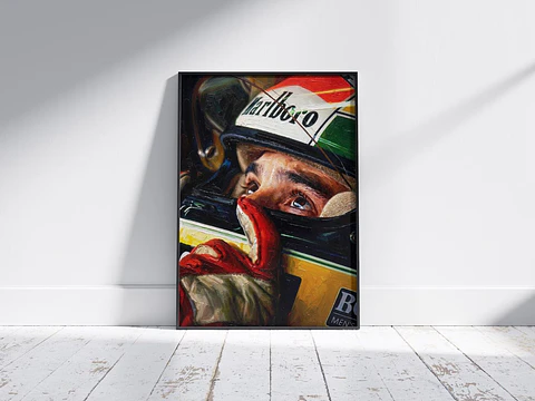 Cuadro Retrato De Ayrton Senna F1 2026  + Marco