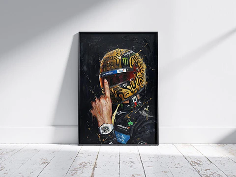 Cuadro De Lando Norris Estilo Oleo I 4 Mclaren + Marco