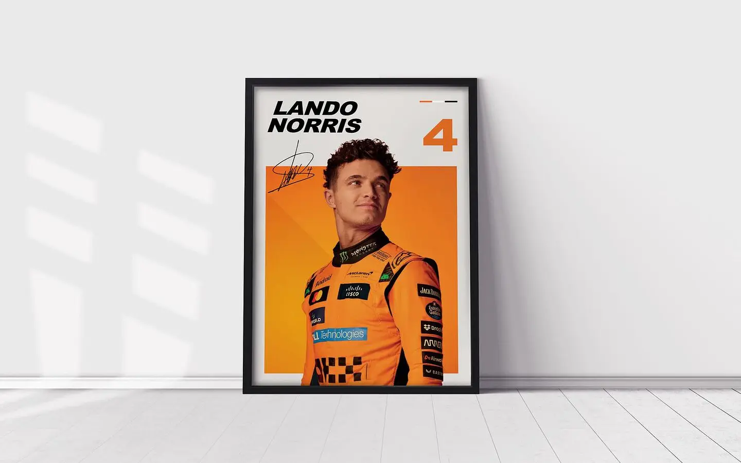 Cuadro De Lando Norris Estilo Oleo II 4 Mclaren + Marco 1