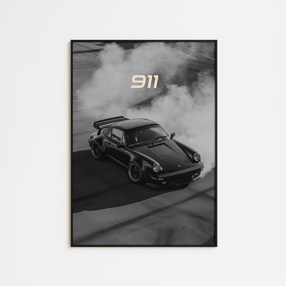 Cuadro Auto Porsche 911 Drift + Marco 1
