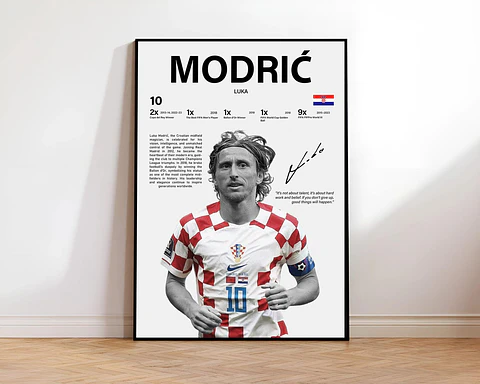 Cuadro De Luka Modrić Futbol + Marco