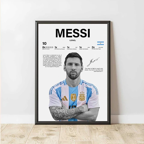 Cuadros Lionel Messi Futbol + Marco