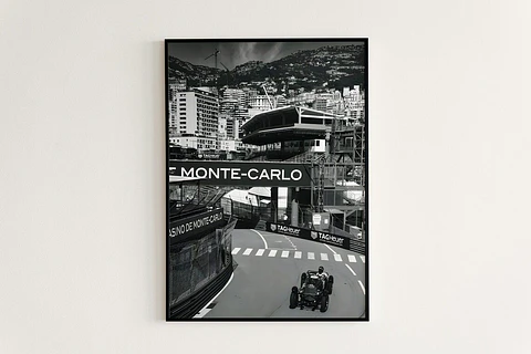Set de Cuadros Fórmula 1 GP Mónaco Vintage f1 + Marco