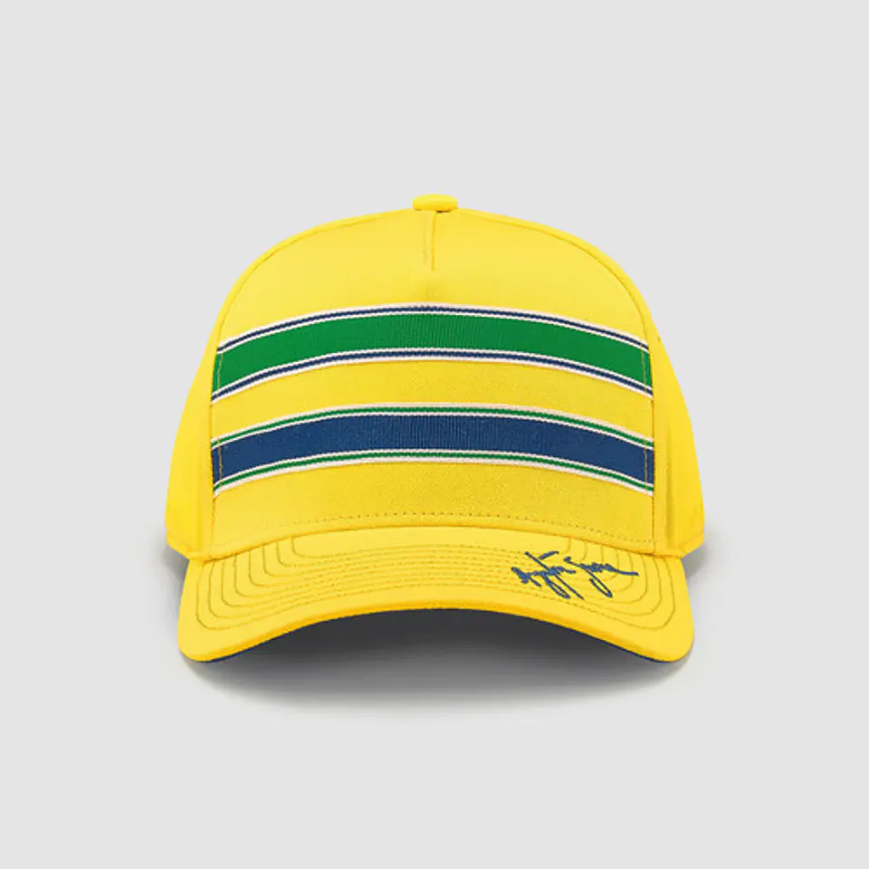 Jockey Ayrton Senna Gorra Curva Amarillo Gorro Oficial 5