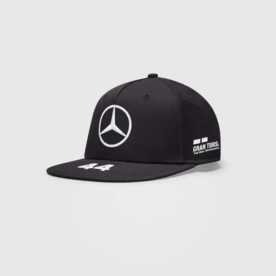 Jockey Mercedes Benz F1 Lewis Hamilton 44 Negro Gorro Plano 6