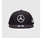 Jockey Mercedes Benz F1 Lewis Hamilton 44 Negro Gorro Plano - Miniatura 7