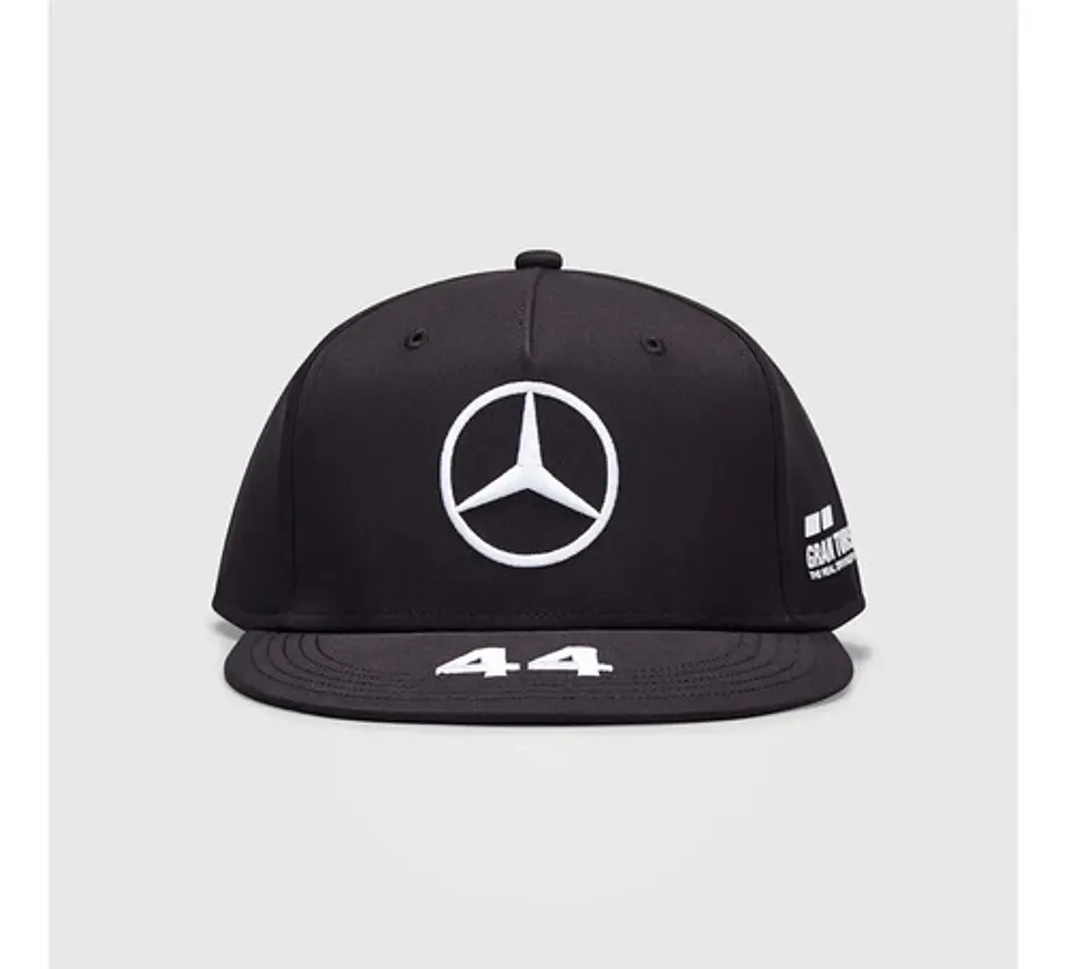 Jockey Mercedes Benz F1 Lewis Hamilton 44 Negro Gorro Plano 7