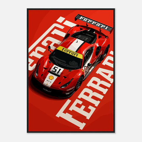 Cuadro Auto Ferrari 458 GT3 + Marco