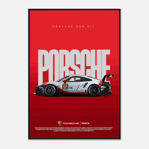 Cuadro Auto Porsche 911 RSR + Marco