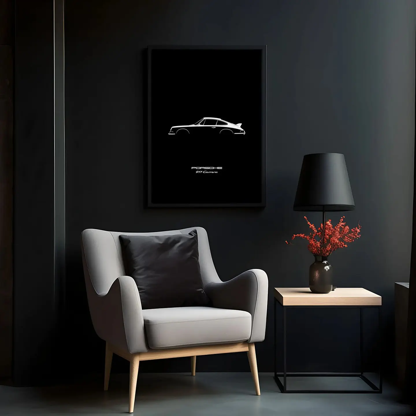 Porsche 911 Carrera siluta All black negro + Marco 1