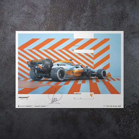 Cuadro Lando Norris  Mclaren X Gulf Edition Horizontal