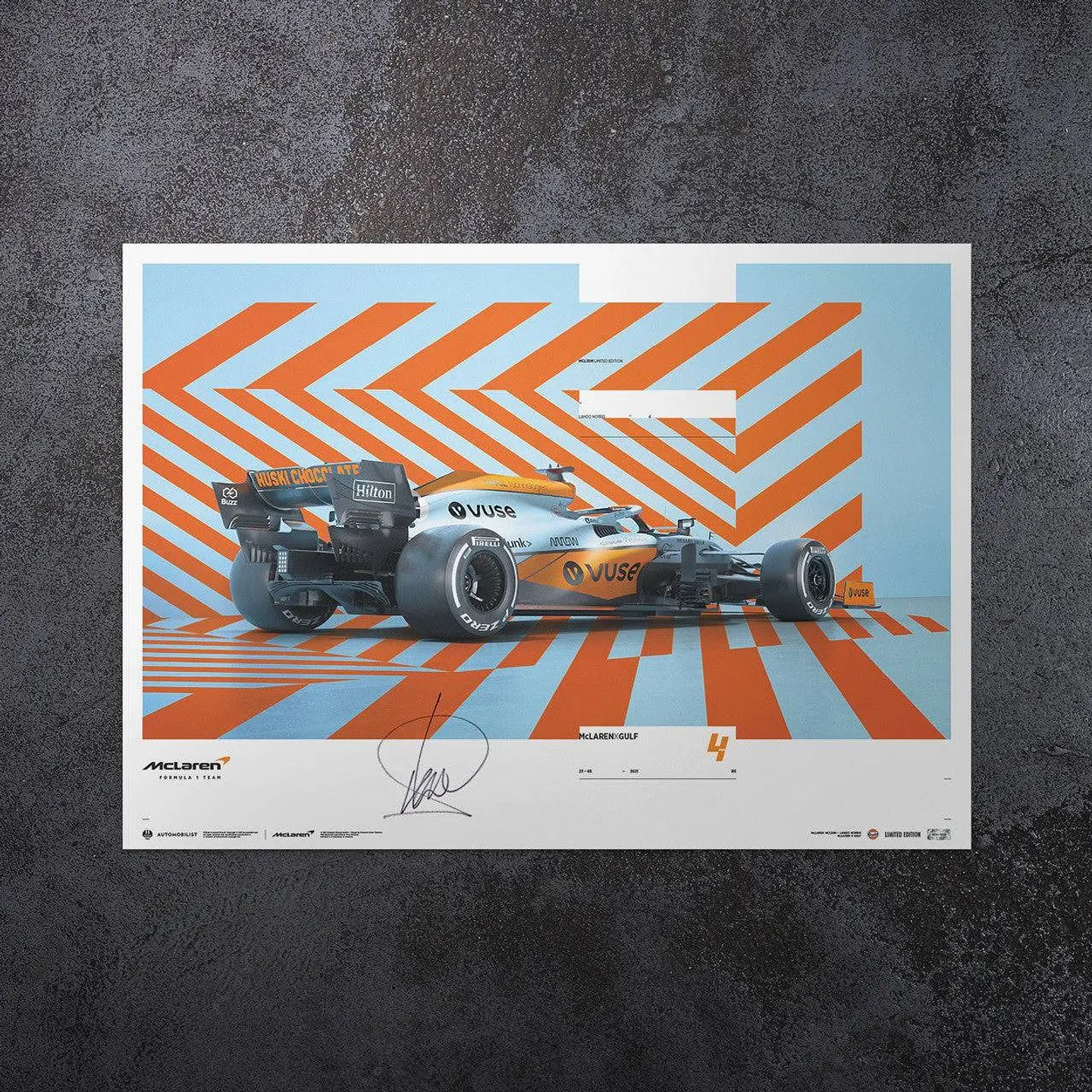 Cuadro Lando Norris  Mclaren X Gulf Edition Horizontal 1