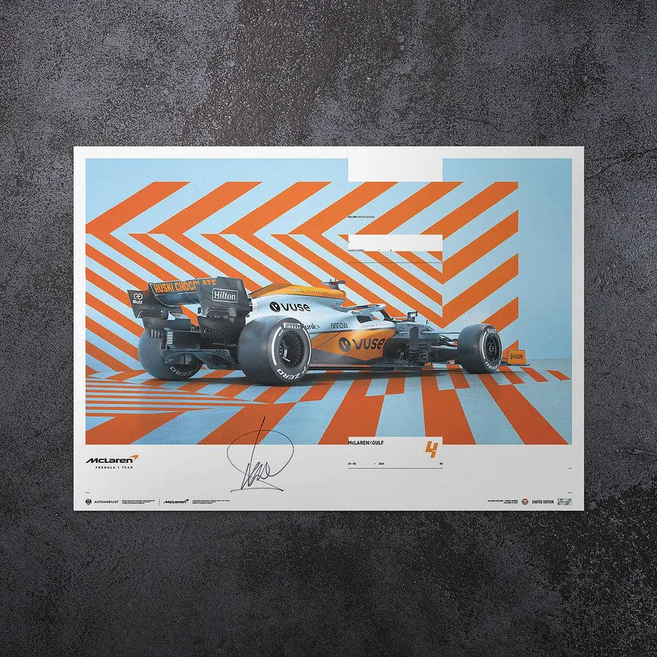 Cuadro Lando Norris  Mclaren X Gulf Edition Horizontal 1