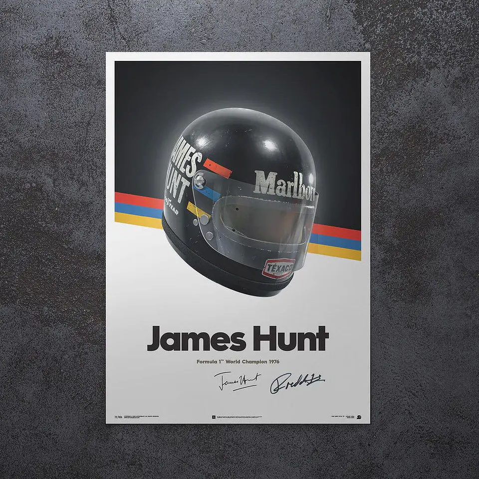 Cuadro Formula 1 James Hunt Casco Helmet F1 1