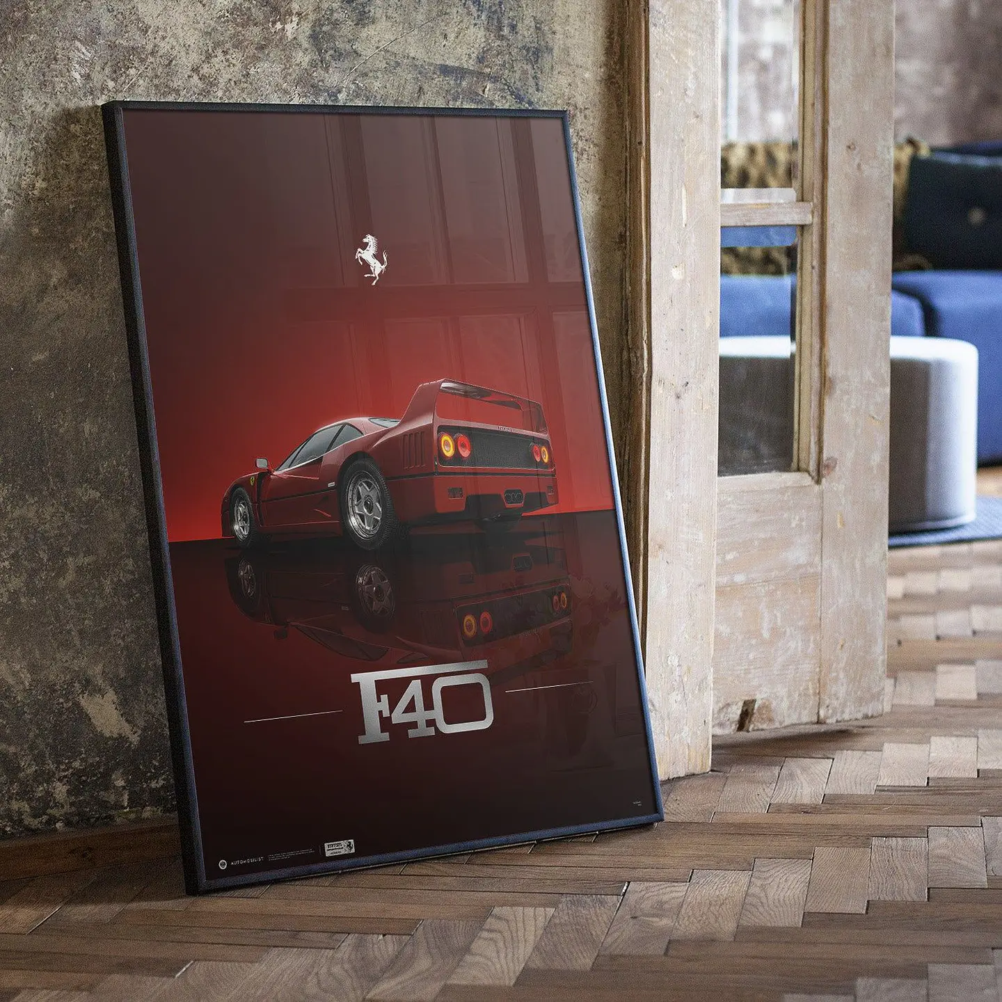 Cuadro Ferrari F40 Rosso Corsa + Marco 1